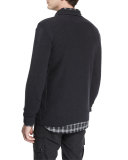 Corringham Double-Breasted Wool Coat, Dark Ink