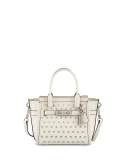 Swagger 21 Ombre-Rivet Leather Satchel Bag, Chalk