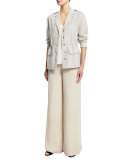 Wide-Leg Yoga Pants, Almond