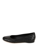 Napa Intrecciato Ballerina Flat, Atlantic Blue