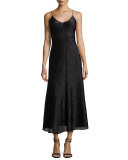 Fresia Sleeveless Metallic Cocktail Dress, Black