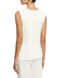 Scoop-Neck Knit Tank, Cream