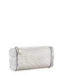 Lara Mesh Ice Clutch Bag, Silver