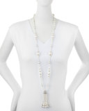 Long Simulated Pearl Tassel Necklace