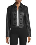 Sergeant Leather Military Jacket, black