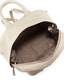Zip-Around Leather Backpack, French Gray