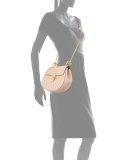Drew Small Chain Saddle Bag, Cement Pink