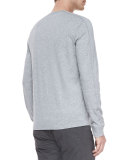 Long-Sleeve Jersey Henley, Gray
