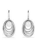 Pearl Crossover Drop Earrings with Diamonds