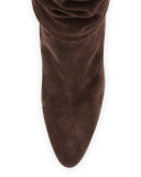 Knight Slouchy Suede Boot, Alaska Dark Brown