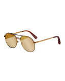 Watts Aviator Metal Sunglasses