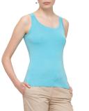 Scoop-Neck Wool Tank, Turquoise