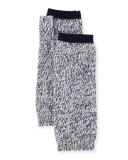 Marled Cashmere Fingerless Gloves/Arm Warmers, Navy