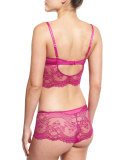 Chrystalle Lace Long-Line Bra, Morello Cherry