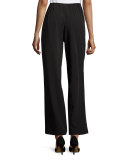 Full-Length Gabardine Travel Pants, Black