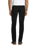 Jersey Mix-Stitch Long-Sleeve Henley T-Shirt, Heather Carbon