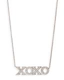 18k White Gold Diamond XOXO Necklace