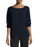 Crewneck Long-Sleeve Blouse