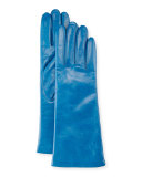 Nappa Leather Gloves, Mineral Blue