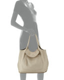 Canotta Hippie Leather Shoulder Bag, Cream
