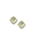 small square stud earrings, blue