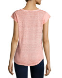 Neyo Linen Cap-Sleeve Top
