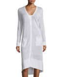 Long Sheer V-Neck Cardigan 