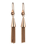 Small Rose Gold Plated Chain Tassel Drop Earrings