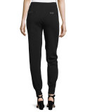 Leather Combo Jogger Pants