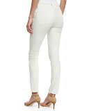 Sueded Organic-Stretch Sateen Jeans, Bone, Plus Size  