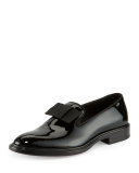 K Line Patent Leather Bow Loafer, Black