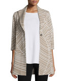 Natural Lines One-Button Jacket, Almond Beige