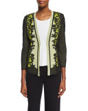 Short Tropical-Print Jacket 