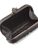 Knot-Clasp Jeweled Clutch Bag