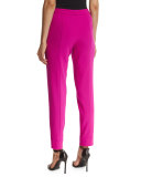 Slim-Leg Cuffed Pants, Fuchsia