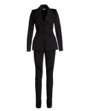 Rome Two-Button Peplum Jacket, Black