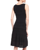 Sleeveless Fit & Flare Pointelle Dress