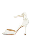 izzie bow-back satin d'orsay pump, ivory