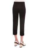 High-Waist Cropped Pants, Black