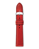 18mm Leather Watch Strap, Red