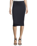 High Lux Ponte Midi Skirt, Navy
