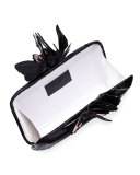 Butterfly Crocodile Box Clutch Bag, Black/Multi