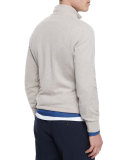 Cashmere Quarter-Zip Pullover Sweater, Light Brown