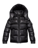 Maya Quilted Down Jacket, Black, Size 8-14