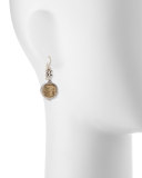 Silver and Bronze Coin Drop Earrings