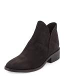 Leaf Nubuck Slip-One Bootie, Black