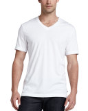 V-Neck Cotton T-Shirt, White
