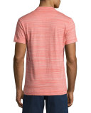 Felix Fine-Stripe Space-Dye Polo Shirt, Red