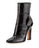 Patent Leather 105mm Ankle Boot, Black