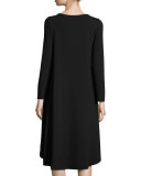 High-Low Long-Sleeve A-line Dress, Plus Size 